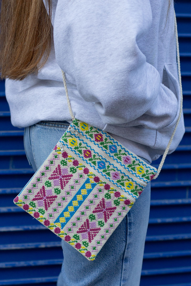 Cream Tatreez Crossbody Bag